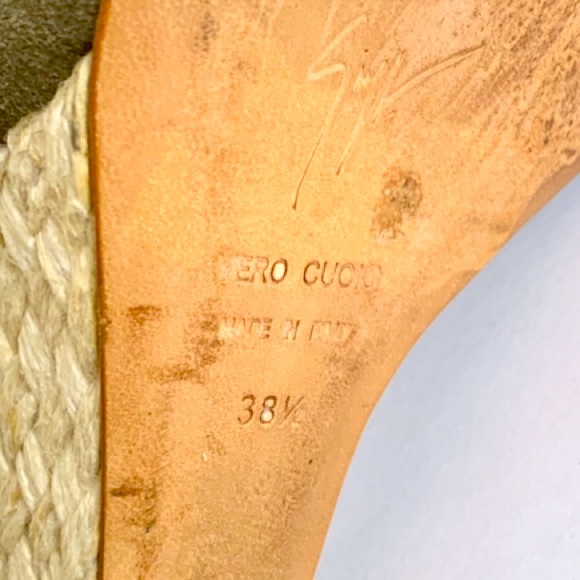 💫HP‼️💫 GIUSEPPE ZANOTTI Wedges in Grayish-Sage Color, Size 38.5 (US 8.5) - Picture 10 of 11